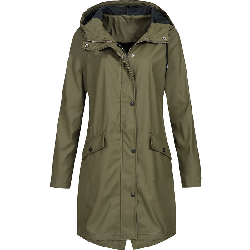 Waterdichte regenjas met capuchon voor dames