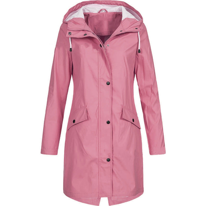 Waterdichte regenjas met capuchon voor dames