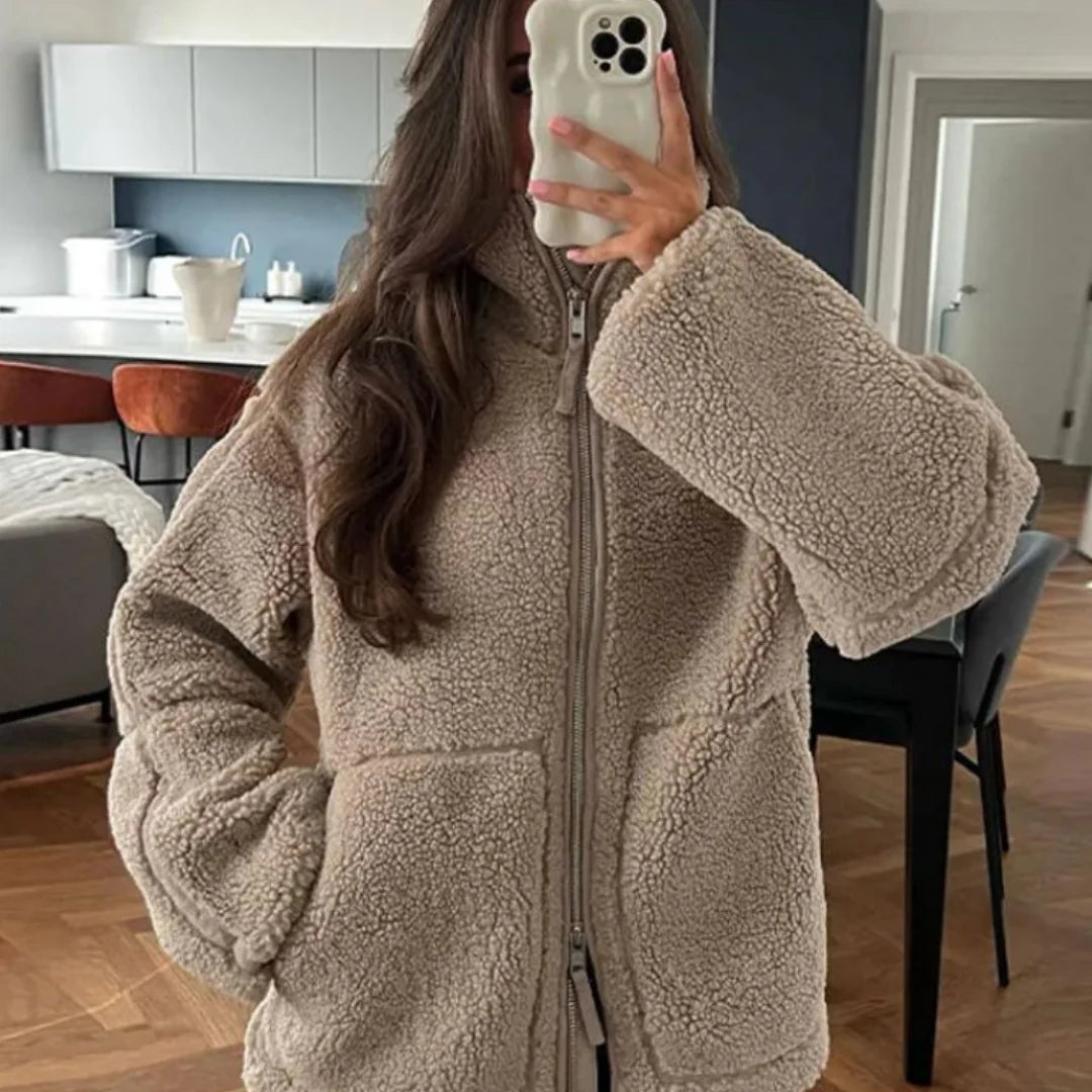 Dames sherpa fleece jas