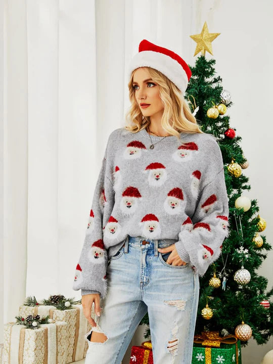 Feestelijke gebreide kersttrui voor dames