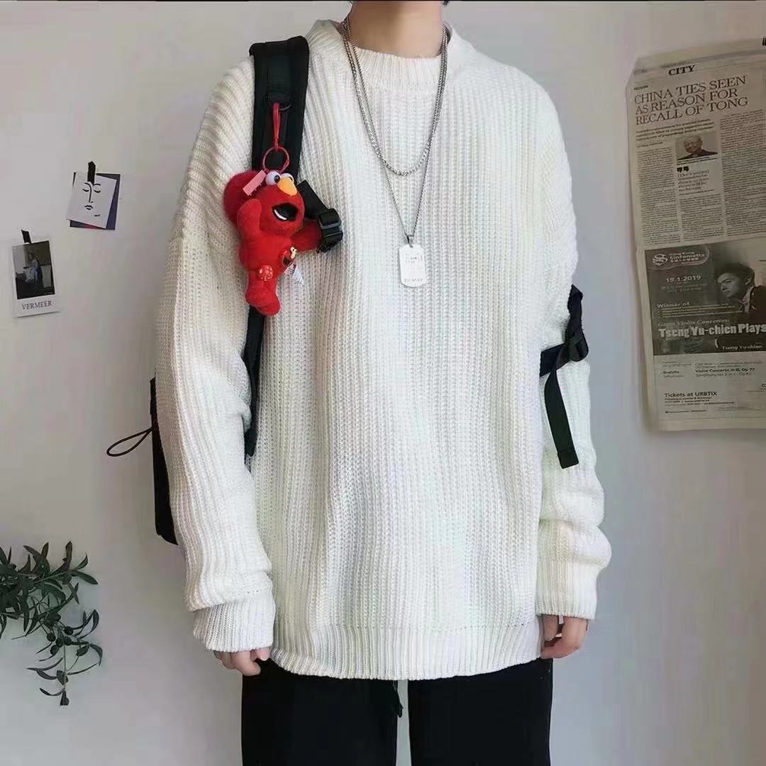 Casual losgebreide herentrui