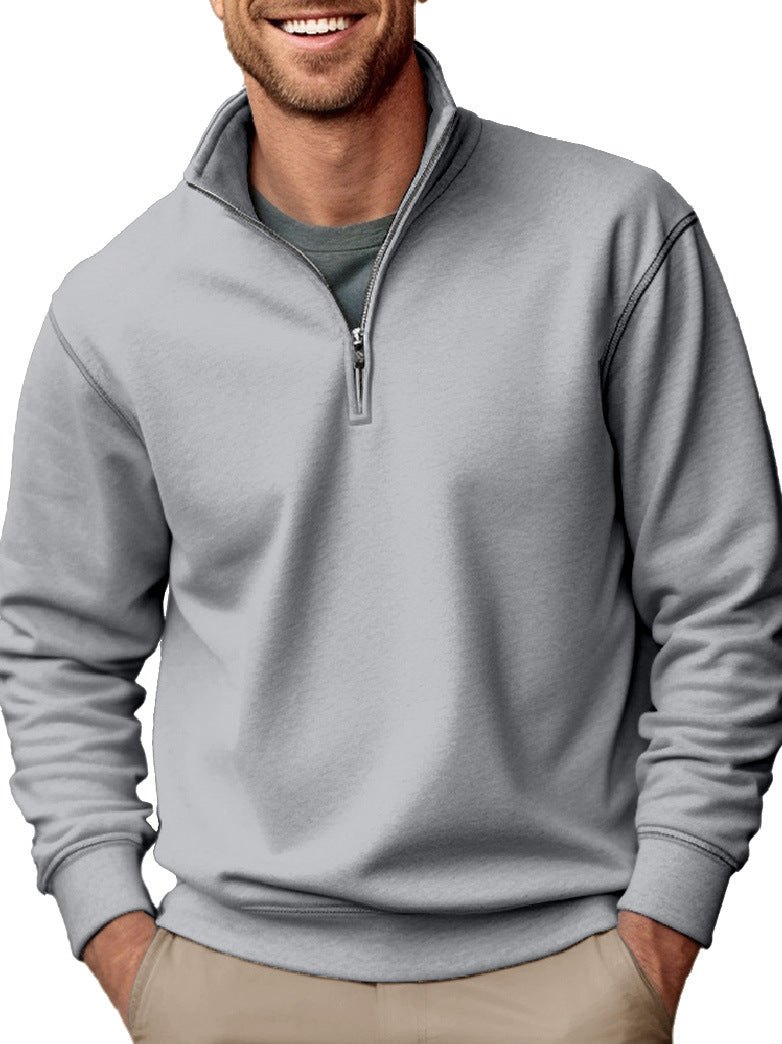 Heren fleece trui met klassieke kraag