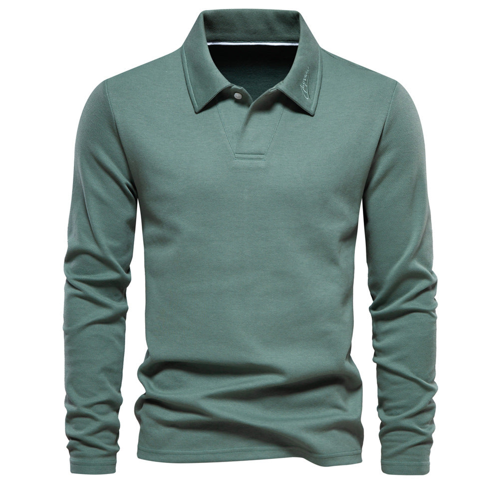 Klassiek poloshirt met lange mouwen voor mannen
