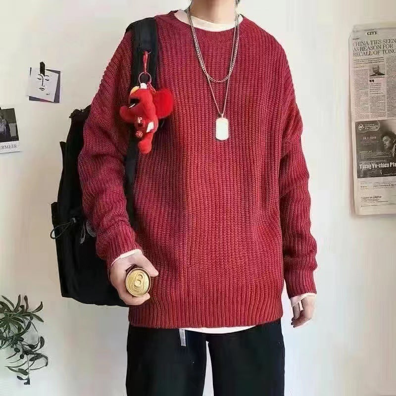 Casual losgebreide herentrui