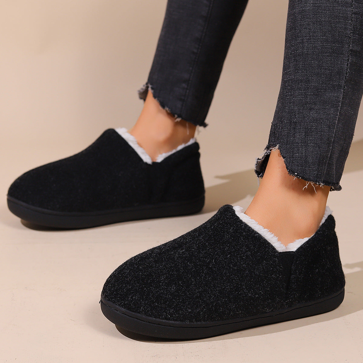 Gezellige pantoffels met nepbont voor dames