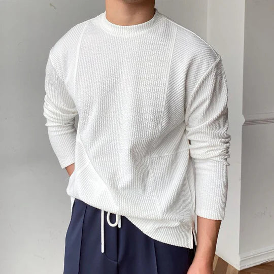 Effen herenshirt met lange mouwen en patroon
